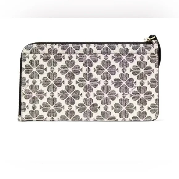 Kate Spade ♠️ Lucy Spade Flower Medium L-zip Wristlet - Picture 2 of 8